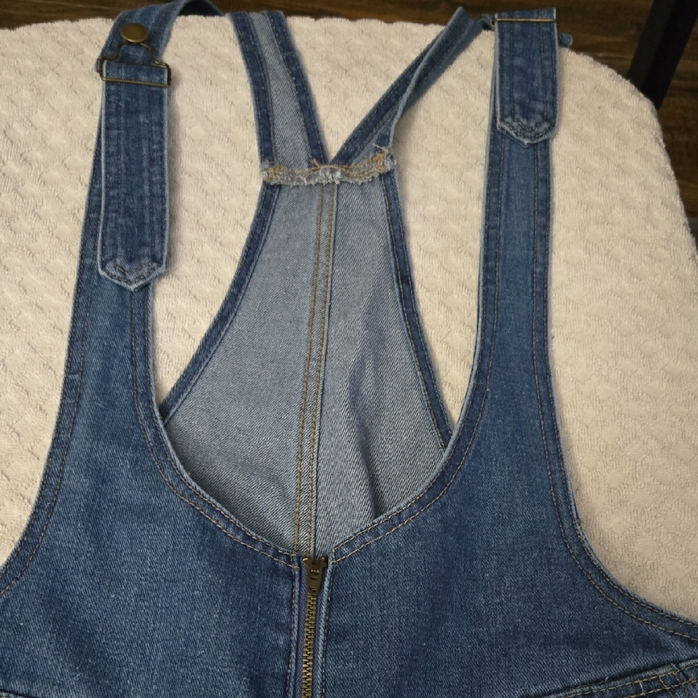 Denim Pinafore Dress - Classic Blue